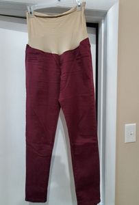 Burgundy wine maternity pants